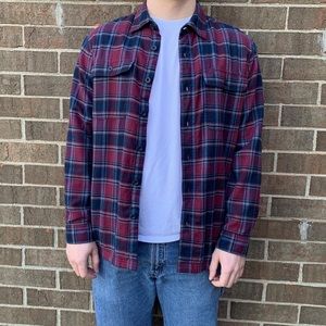 Vintage L.L. Bean Fleece Lined Flannel Button-Up Shirt